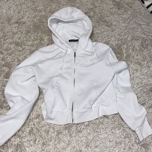 white brandy melville cropped zip up🤍
